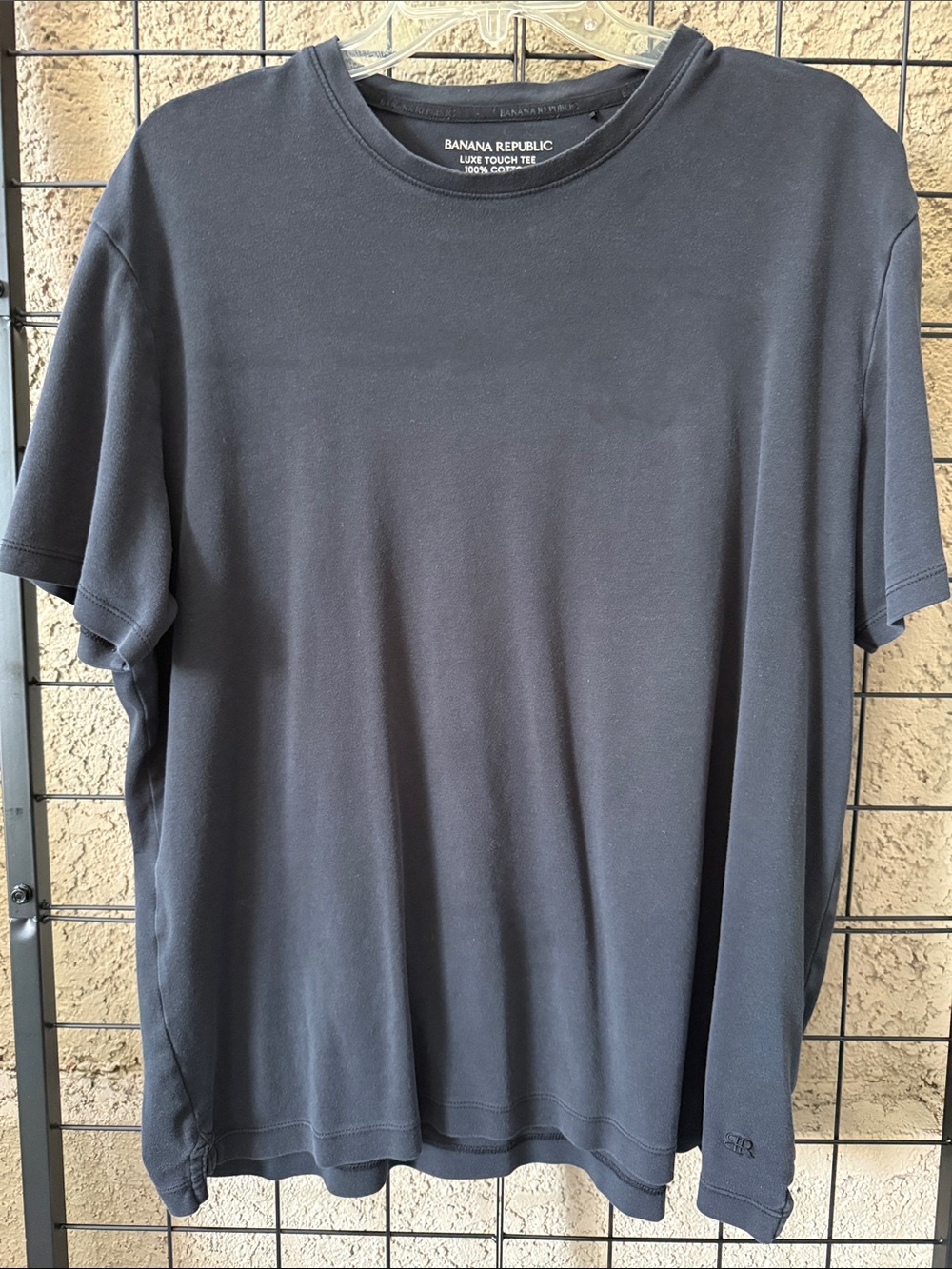 Banana Republic Men's Charcoal Crew Short Sleeve Cotton Tee
